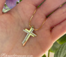 Brillanten Kreuz Anhänger in Gelbgold 750