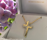Brillanten Kreuz Anhänger in Gelbgold 750