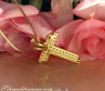 Unique Diamond Cross Pendant "Duo" in 18k Yellow gold