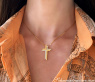 Brillanten Kreuz Anhänger in Gelbgold 750