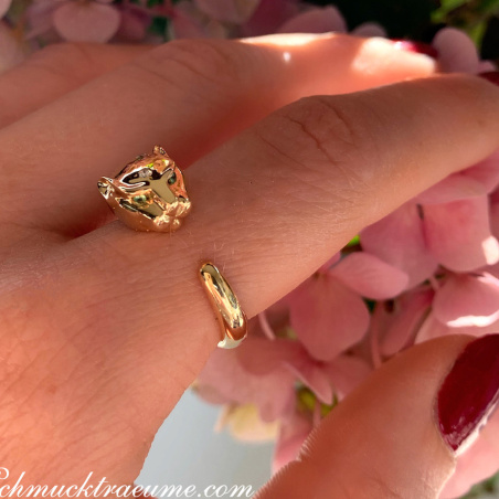 Attraktiver Brillanten Panther Ring in Gelbgold 750