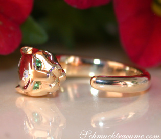 Attraktiver Brillanten Panther Ring in Gelbgold 750