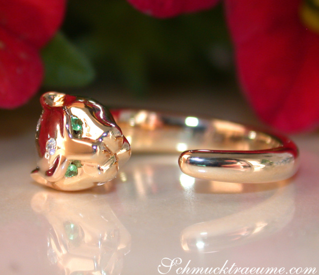 Attraktiver Brillanten Panther Ring in Gelbgold 750