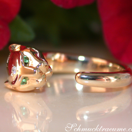 Attraktiver Brillanten Panther Ring in Gelbgold 750
