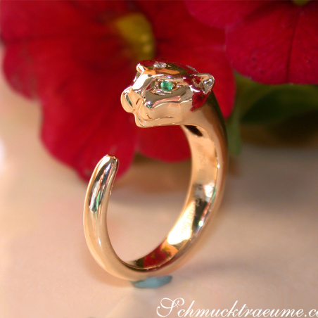 Attraktiver Brillanten Panther Ring in Gelbgold 750