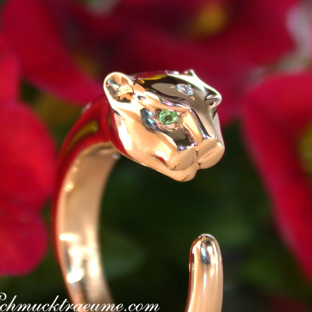 Attraktiver Brillanten Panther Ring in Gelbgold 750