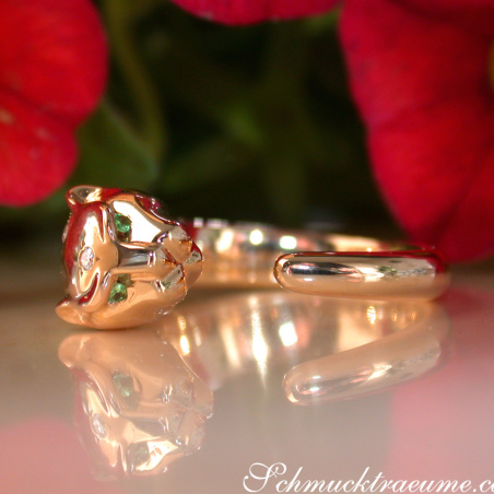 Attraktiver Brillanten Panther Ring in Gelbgold 750
