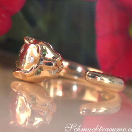 Attraktiver Brillanten Panther Ring in Gelbgold 750