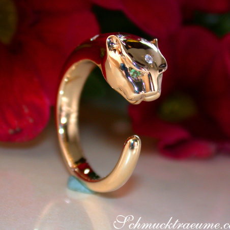 Attraktiver Brillanten Panther Ring in Gelbgold 750