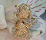Feminine Diamond Double Heart Ring