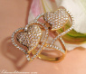Feminine Diamond Double Heart Ring