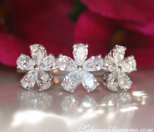 Femininer Diamanten Blüten Ring "Flowers"