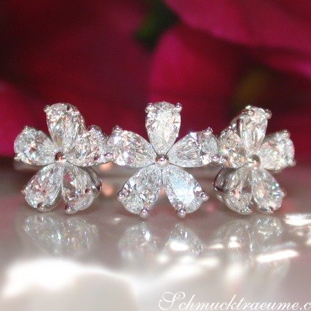 Femininer Diamanten Blüten Ring "Flowers"