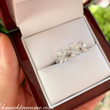 Femininer Diamanten Blüten Ring "Flowers"