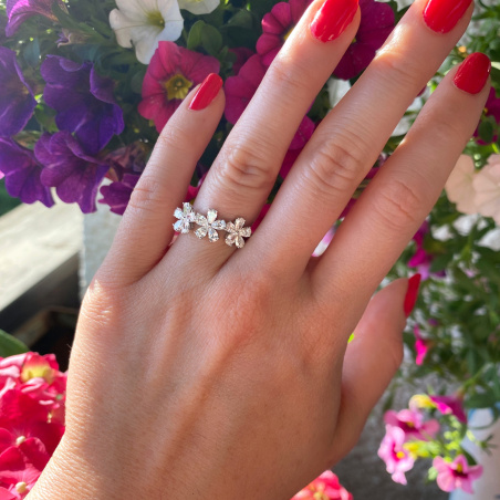 Femininer Diamanten Blüten Ring "Flowers"