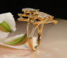 Feminine Diamond Double Heart Ring