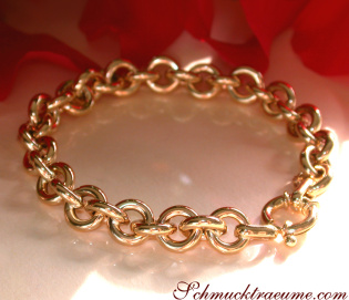 Gold Pur: Charmantes Glieder Armband in Gelbgold 585