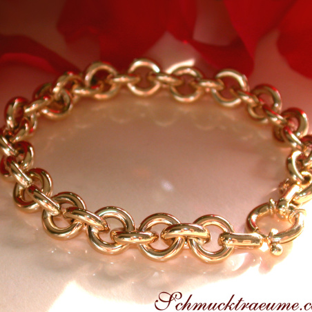 Gold Pur: Charmantes Glieder Armband in Gelbgold 585