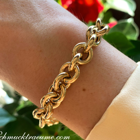 Gold Pur: Charmantes Glieder Armband in Gelbgold 585