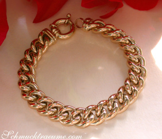Gold Pur: Stattliches Rundpanzer Armband in Gelbgold 585