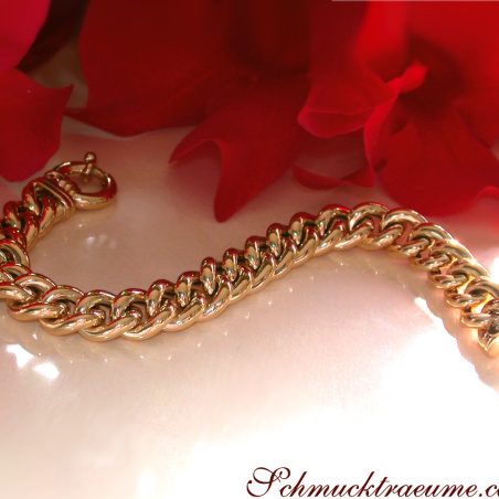 Gold Pur: Stattliches Rundpanzer Armband in Gelbgold 585