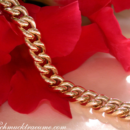 Gold Pur: Stattliches Rundpanzer Armband in Gelbgold 585