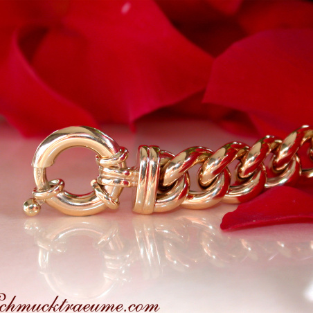 Gold Pur: Stattliches Rundpanzer Armband in Gelbgold 585