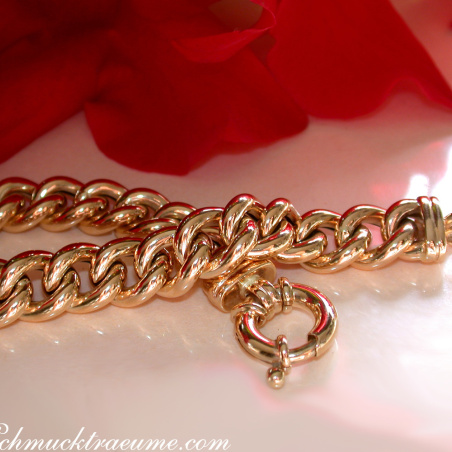 Gold Pur: Stattliches Rundpanzer Armband in Gelbgold 585