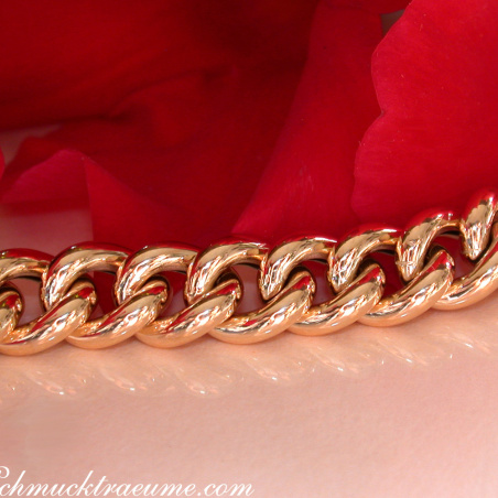 Gold Pur: Stattliches Rundpanzer Armband in Gelbgold 585