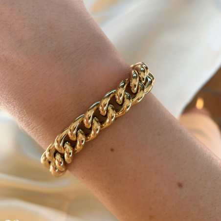 Gold Pur: Stattliches Rundpanzer Armband in Gelbgold 585