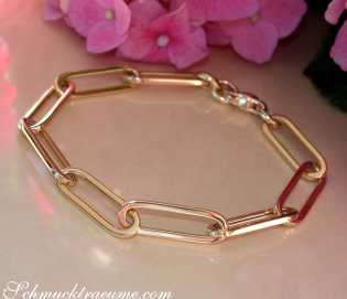 Gold Pur: Edles Paper Clip Armband in Gelbgold 585