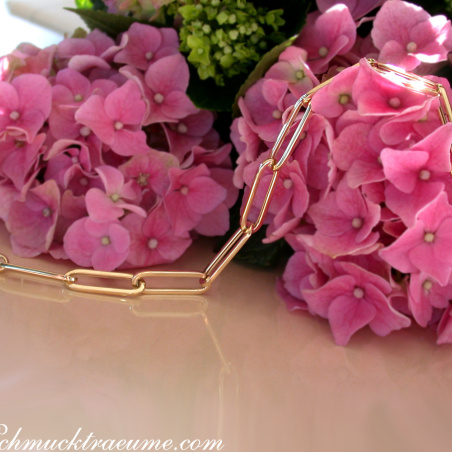 Gold Pur: Edles Paper Clip Armband in Gelbgold 585