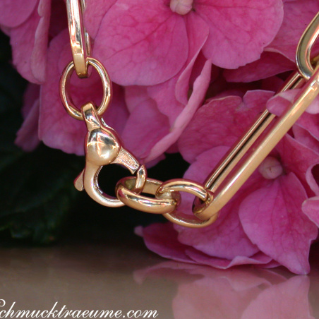 Gold Pur: Edles Paper Clip Armband in Gelbgold 585