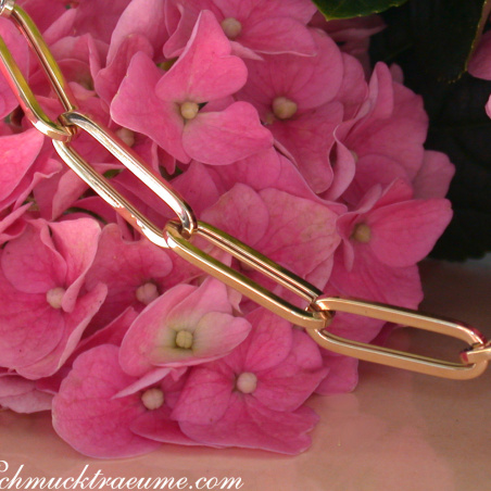 Gold Pur: Edles Paper Clip Armband in Gelbgold 585