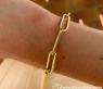 Gold Pur: Edles Paper Clip Armband in Gelbgold 585