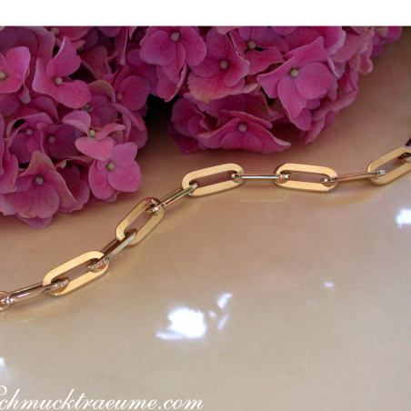 Gold Pur: Stattliches Paperclip Armband in Gelbgold 585