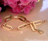 Gold Pur: Stattliches Paperclip Armband in Gelbgold 585