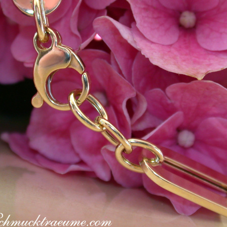 Gold Pur: Stattliches Paperclip Armband in Gelbgold 585