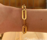 Gold Pur: Stattliches Paperclip Armband in Gelbgold 585