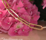 Gold Pur: Auffallende Paperclip Halskette / Collier in Gelbgold 585