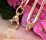 Gold Pur: Auffallende Paperclip Halskette / Collier in Gelbgold 585