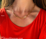 Gold Pur: Auffallende Paperclip Halskette / Collier in Gelbgold 585