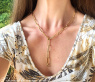 Gold Pur: Auffallende Paperclip Halskette / Collier in Gelbgold 585
