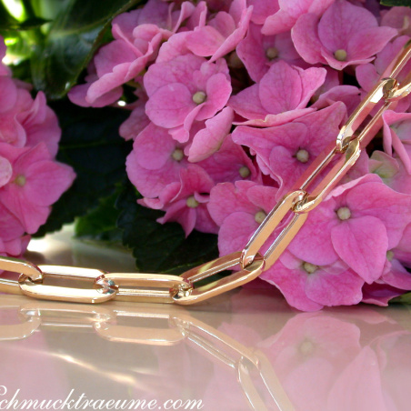 Paperclip Halskette in Gelbgold 585