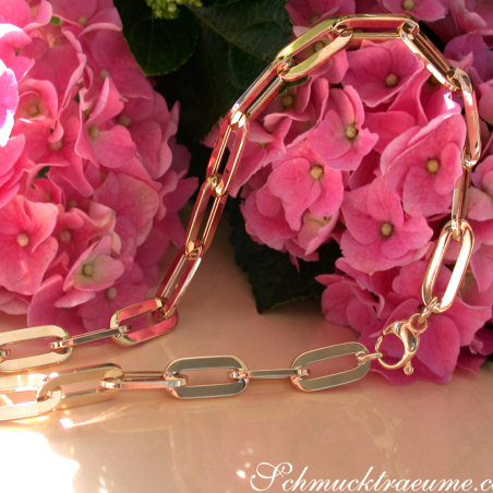 Paperclip Halskette in Gelbgold 585