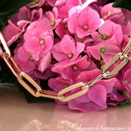 Paperclip Halskette in Gelbgold 585