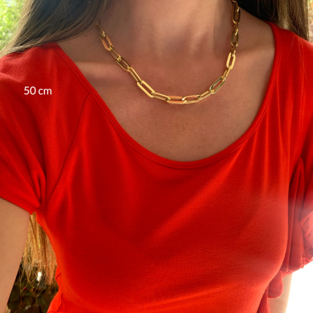 Gold Pur: Extra stattliche Paperclip Halskette in Gelbgold 585