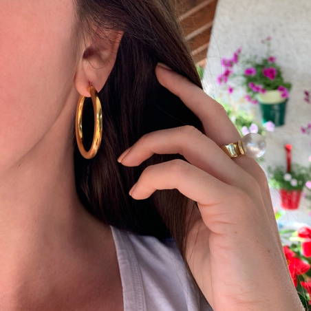 Gold Pur: Zeitlose Creolen in Gelbgold 585 (Ø 40 mm)