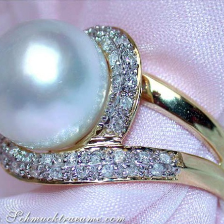 Fabulous Southsea Pearl Diamond Ring
