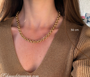 Gold Pur: Auffallende Glieder Kette / Collier in Gelbgold 585